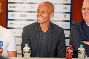 Stéphane Diagana, lors de la conférence de presse du Meeting de Miramas Métropole 2024