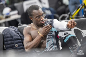 Timmy Gillion durant les Championnats de France 2024 sur le Vélodrome National de Saint Quentin en Yvelines, futur site des Jeux Olympiques de 2024 de Paris