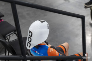 Heïdi Gaugain durant les Championnats de France 2024 sur le Vélodrome National de Saint Quentin en Yvelines, futur site des Jeux Olympiques de 2024 de Paris