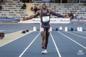 L'athlète kenyan Ferdinand Omanyala lors du Meeting de Miramas 2024