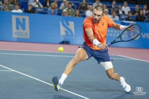Le tennisman Croate Coric BORNA lors de l'Open Sud de France ATP 250 à Montpellier 2024