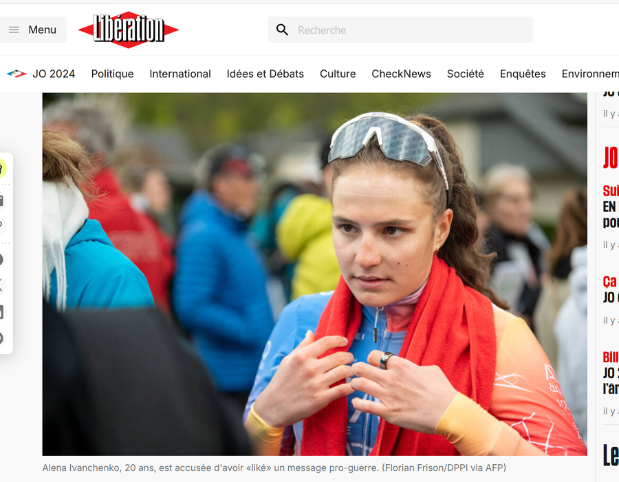 Article du média français Liberation sur la cycliste Russe Alena Ivanchenko