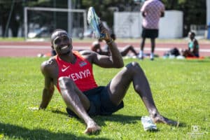 Boniface MWERESA du Kenya, en préparation à Miramas pour les Jeux Olympiques de Paris 2024