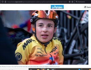 Article du média français le Parisien sur la cycliste française Marion Bunel.