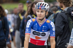 La française Juliette LABOUS, lors de la dernière étape du Tour de France Femmes 2024 à l'Alpes d'Huez.