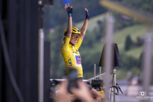 La polonaise NIEWIADOMA Katarzyna, lors de la dernière étape du Tour de France Femmes 2024 à l'Alpes d'Huez.