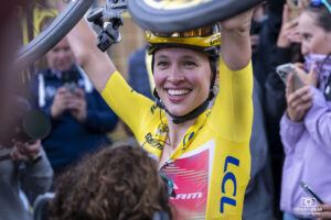 La polonaise NIEWIADOMA Katarzyna, lors de la dernière étape du Tour de France Femmes 2024 à l'Alpes d'Huez.