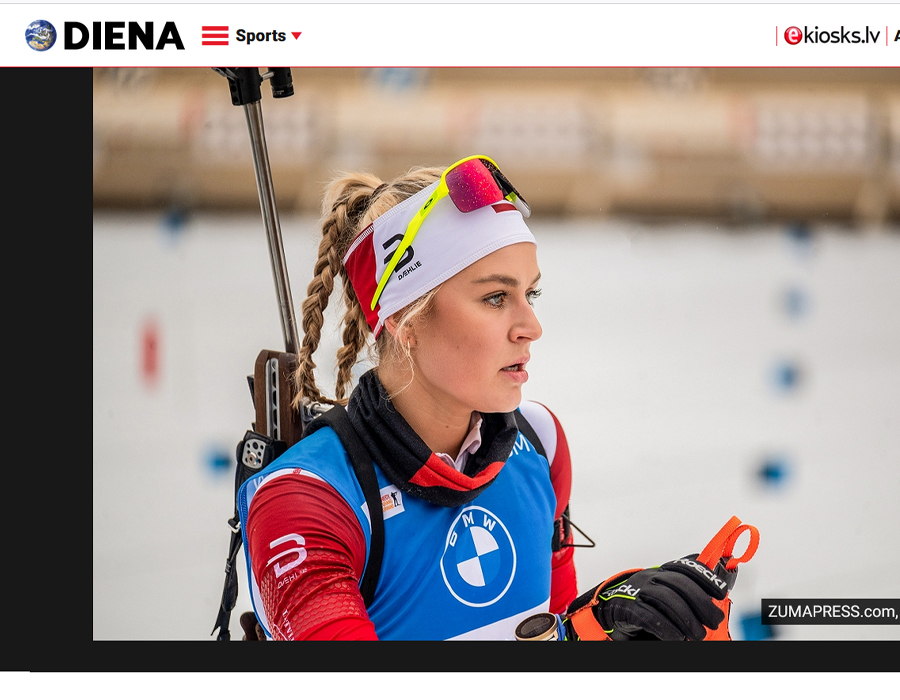 Article du média Lettonien Diena sur le biathlète Annija Sabule