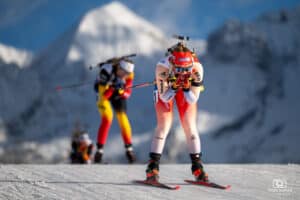 Lea MEIER à la Coupe du Monde de Biathlon au Grand Bornand en 2024