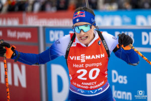 Dorothea WIERER à la Coupe du Monde de Biathlon au Grand Bornand en 2024