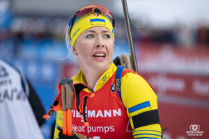 DZHIMA Yuliia à la Coupe du Monde de Biathlon au Grand Bornand en 2024