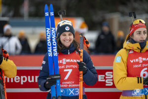 Julia SIMON à la Coupe du Monde de Biathlon au Grand Bornand en 2024