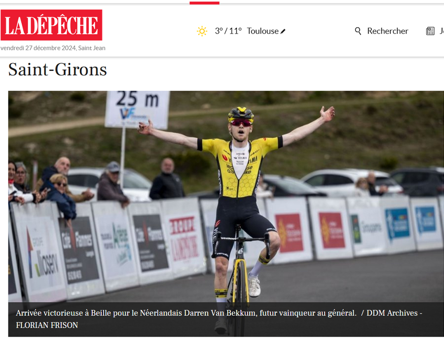 Article du média la Dépêche sur la Ronde de l'Isard 2025