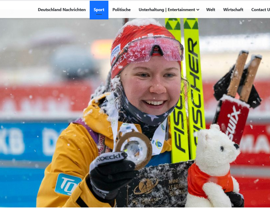 Article du média Allemand Lomazoma sur la Biathlète Allemande Selina Grotian