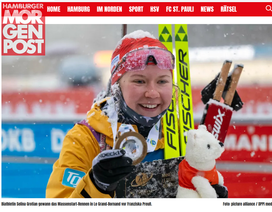 Article du média Allemand Mopo sur la Biathlète Allemande Selina Grotian 