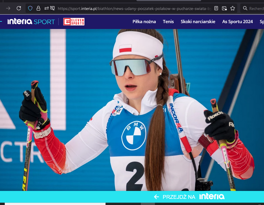Article du média Polonais Sport Interia sur la biathlète polonaise Kamila Zuk