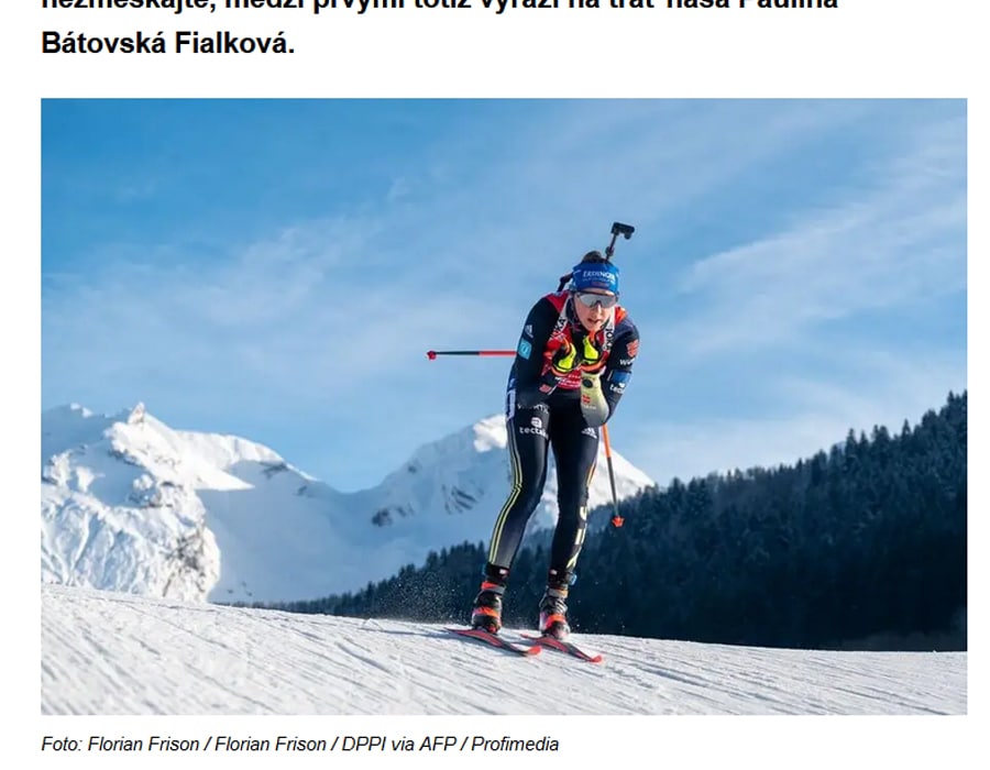Article du média tchèque Betarena sur la Coupe du Monde de Biathlon au Grand Bornand