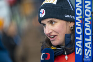Julia SIMON lors de la Coupe du Monde de Biathlon au Grand Bornand 2025
