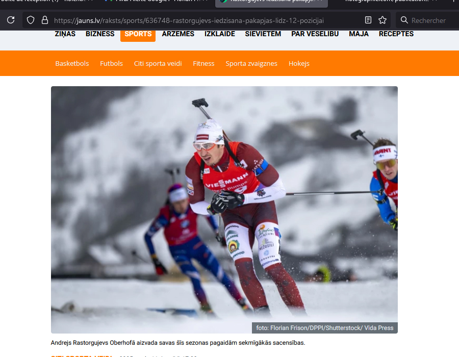 Article du média Letton Jauns sur le Biathlète Andrejs Rastorgujevs
