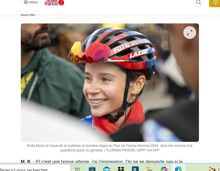 Article du média français Ouest France sur Evita Muzic et Marion Rousse