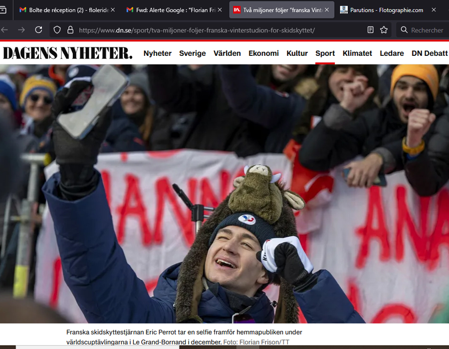 Article du média Suédois Dagens sur le biathlète franiaçs Eric Perrot