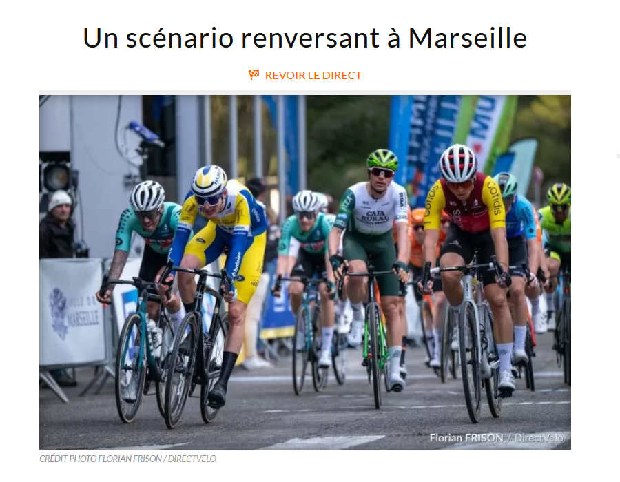 Article du média français DirectVelo sur le Grand Prix de la Marseillaise