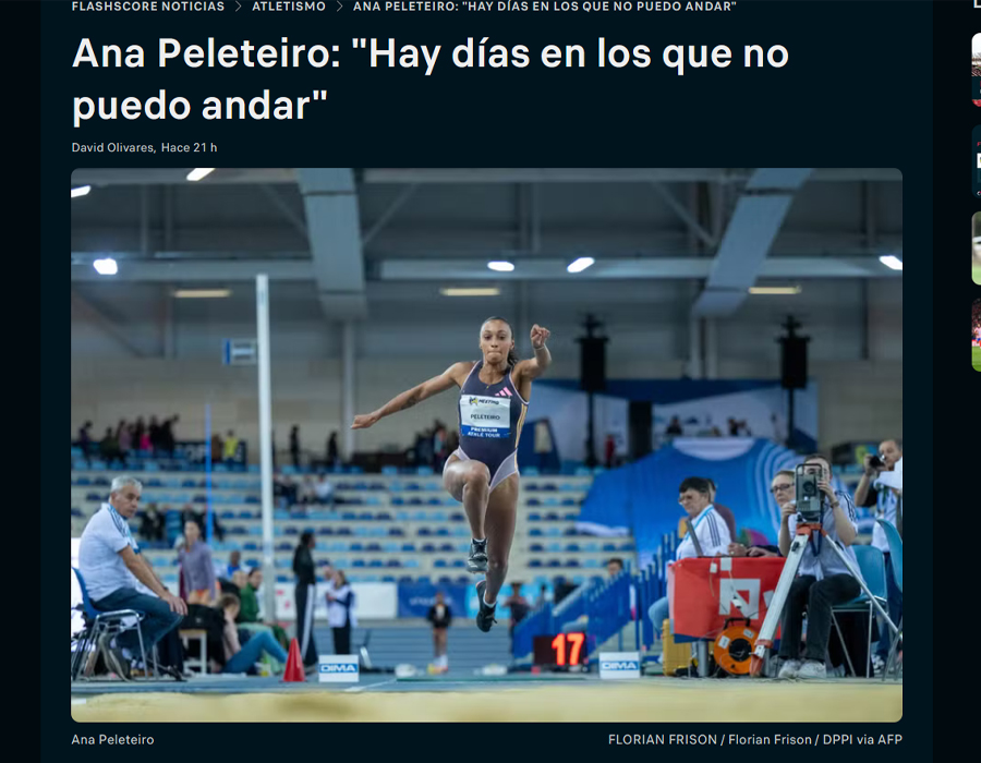 Article du média espagnol Flashscore sur l'athlète espagnol Ana Peleteiro