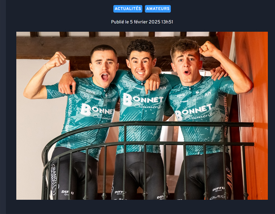 Article du média français Velo-Club sur l'équipe cycliste française de Bourg en Bresse