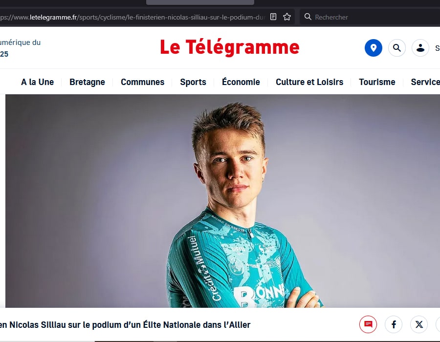 Article du média français le Telegramme sur Nicolas Silliau