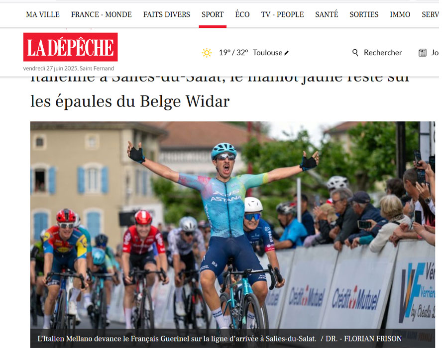 Article du media français La Depeche sur l'italien Ludovico Maria Mellano 