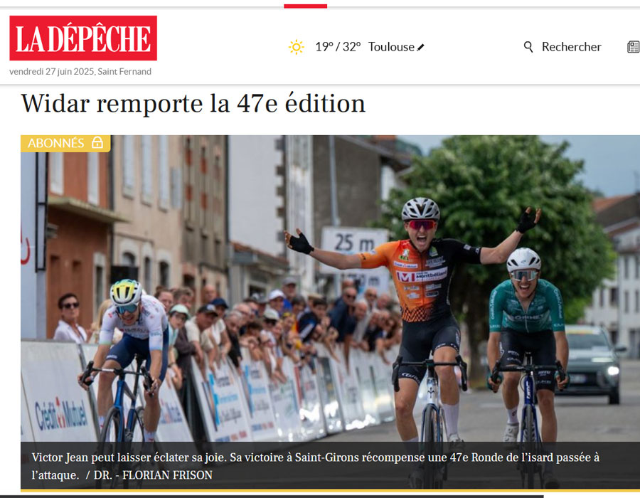 Article du media français La Depeche sur le français Victor Jean