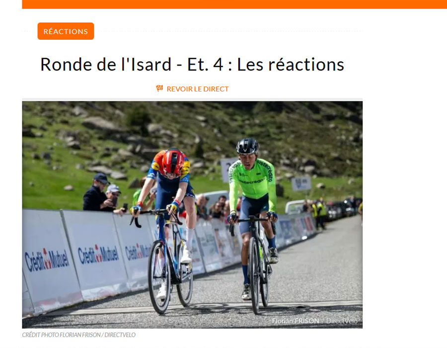 Article du media français La Depeche sur le Colombien Juan Felipe Rodriguez 