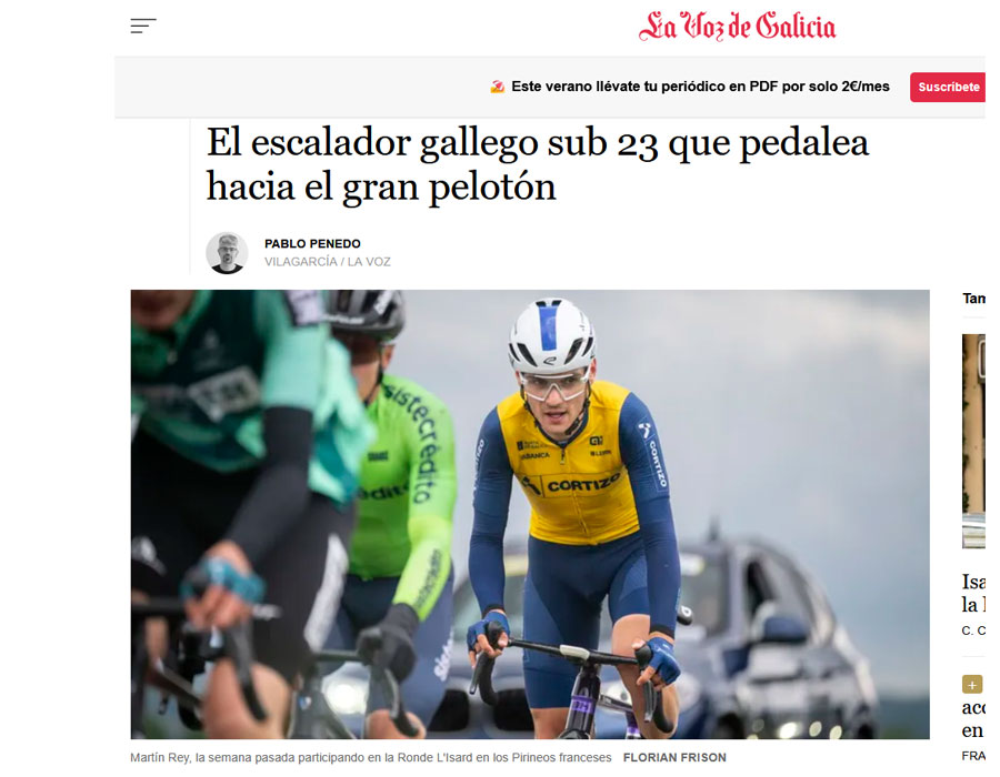 Article du media espagnol La Voz de Galicia sur le coureur espagnol Martin Rey