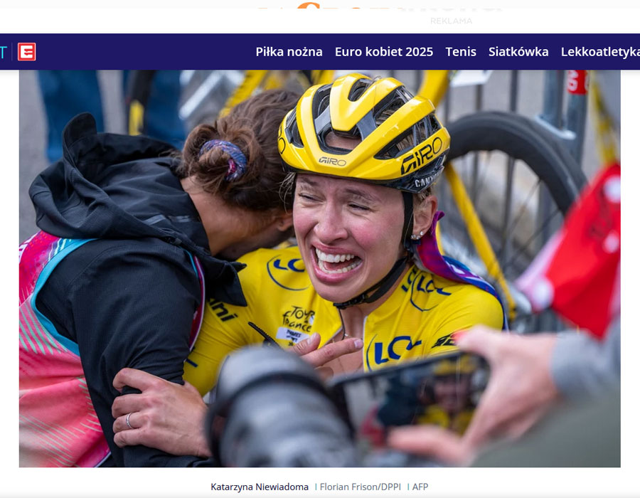 Article du média polonais InteriaSport sur la polonaise Katarzyna Niewiadoma vainqueur du Tour de France Féminin 2024