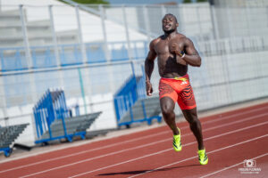 Ferdinand OMANYALA lors d'un entraînement au Stadium de Miramas en Août 2025