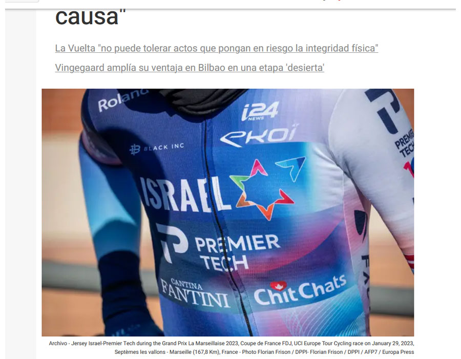 Article du média Espagnol EuropPress sur l'équipe Israel-Premier Tech