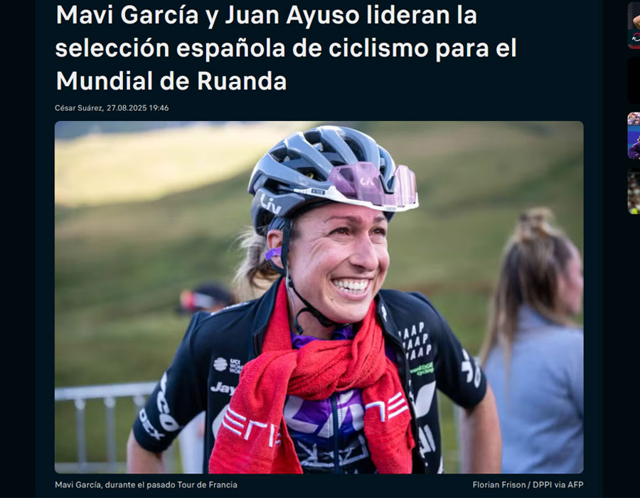 Article du média espagnol Flashscore sur l'athlète espagnol Mavi Garcia