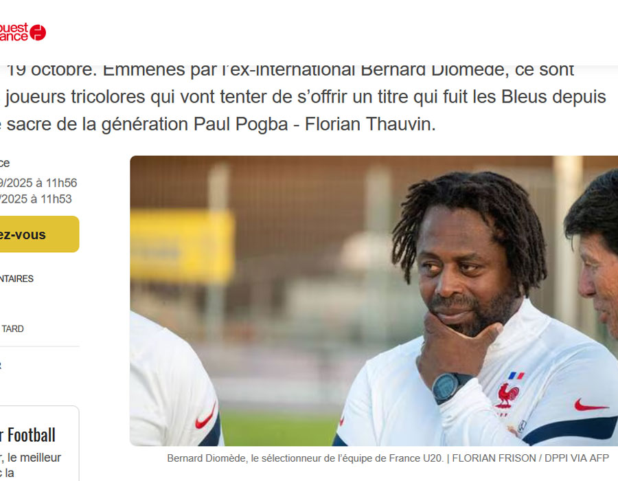 Article du média français Ouest France sur Bernard Diomède