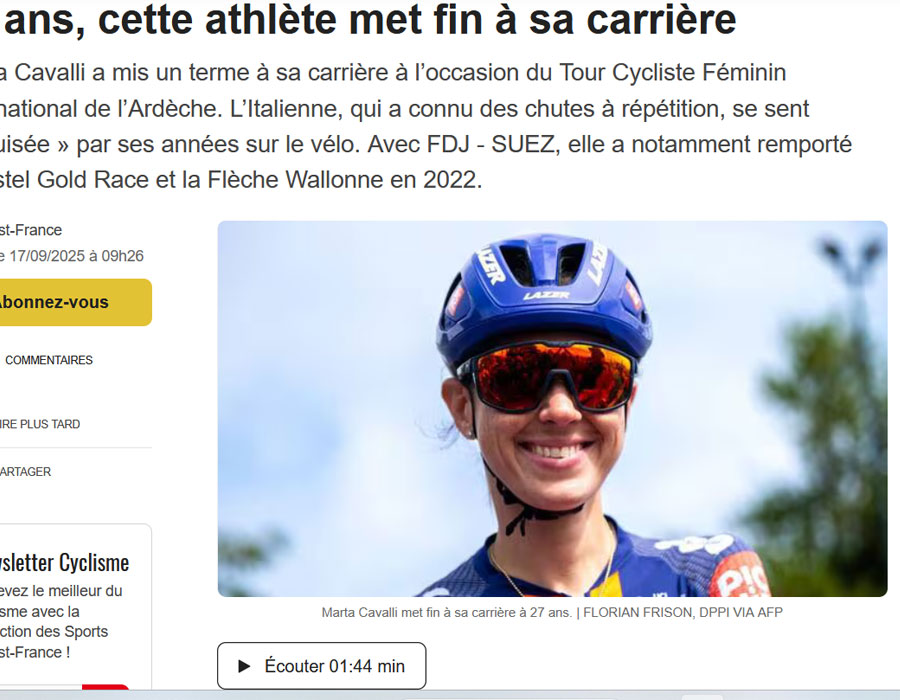 Article du média français Ouest France sur l'italienne Marta Cavalli