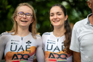 SQUIBAN Maeva et DEBARGES Amalia lors du Tour Cycliste Féminin International de l'Ardèche (TCFIA 2025)
