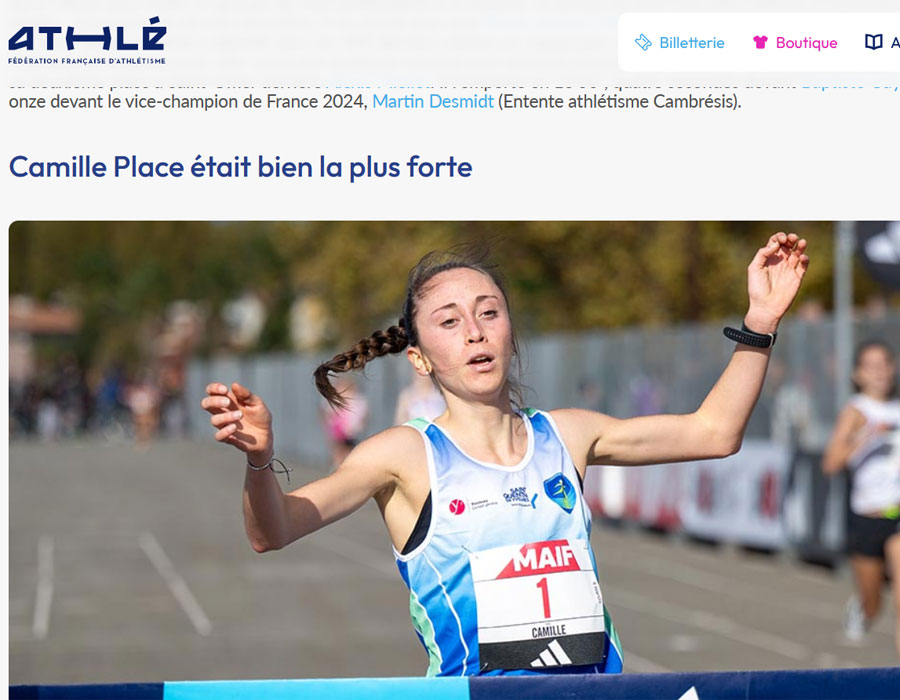 Article de la Fédération française d'Athlétisme sur les Championnats de France du 5 km