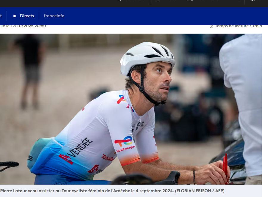 Article du média français France Info sur le coureur Pierre LATOUR