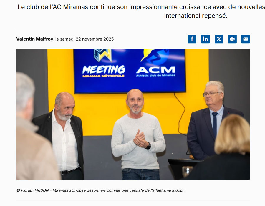 Article du Média Français le Regional sur le Meeting de Miramas Métropole 2026