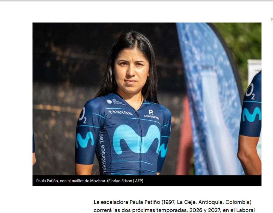 Article du média Espagnol Naiz sur la coureuse Colombienne Paula Patino