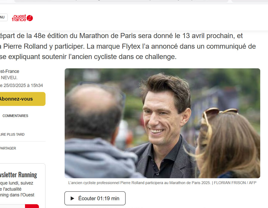 Article du média français Ouest France sur Pierre Rolland