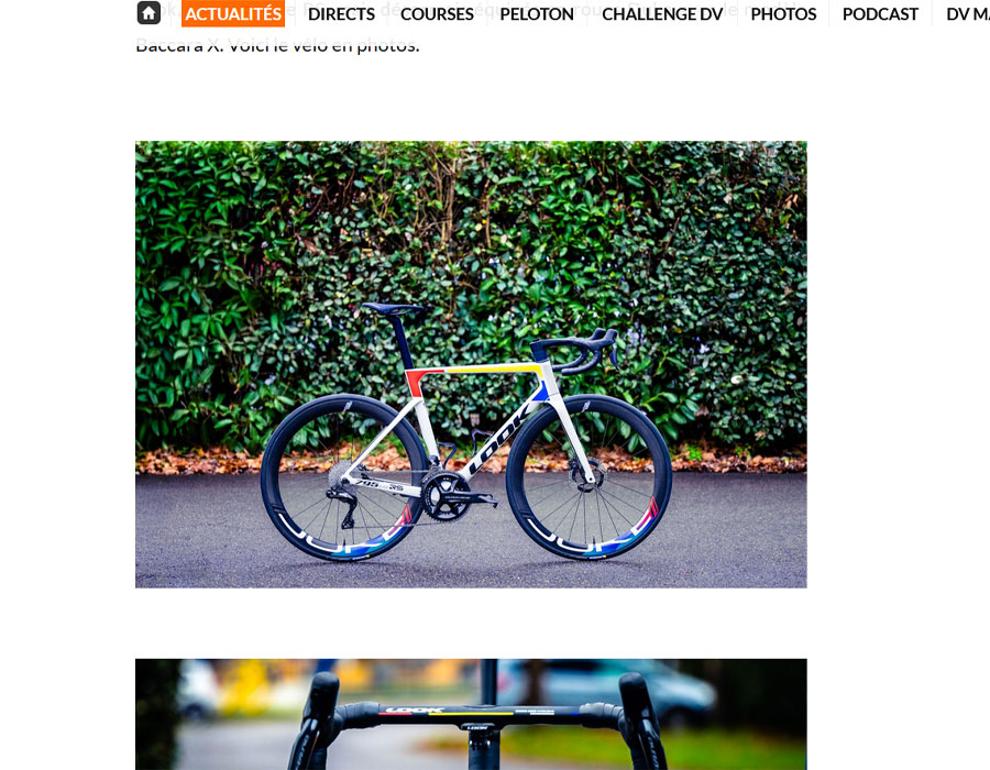 Article du média français Direct Velo sur le vélo de l'équipe CIC Pro Cycling Academy 