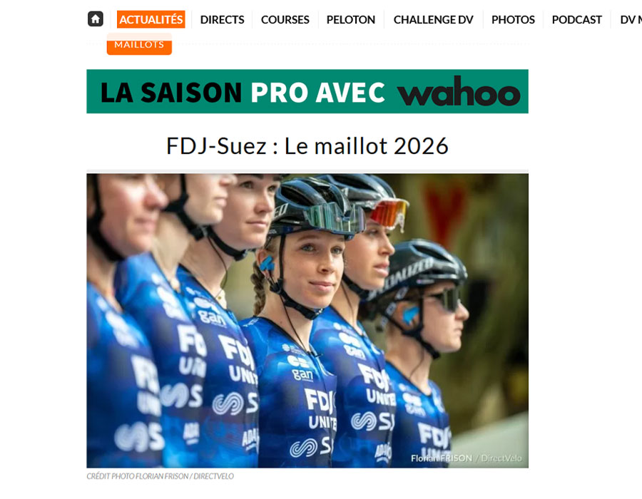 Article du média français Direct Velo sur l'équipe FDJ Suez