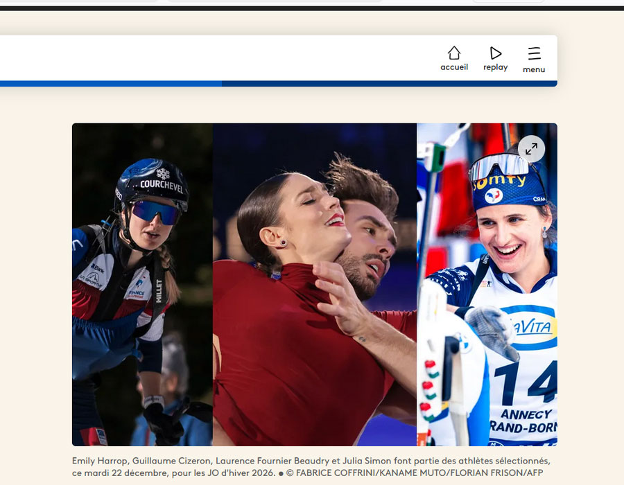 Article du média français France 3 sur la sélection Biathlon pour les JO d'Hiver 2026 de Milan Cortina