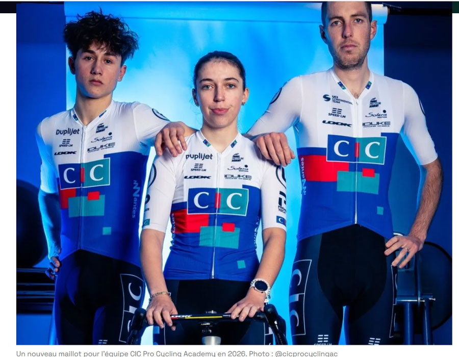 Article du média français Total Velo l'équipe CIC Pro Cycling Academy