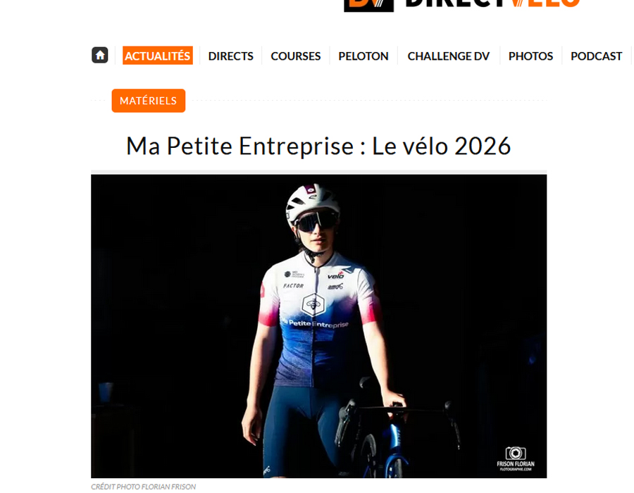 Article du média français Direct Velo sur l'équipe Ma Petite Entreprise